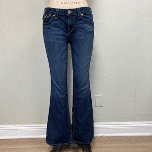 EUC True Religion Becky Low Rise Flared Jeans size 32 x 30 Petite